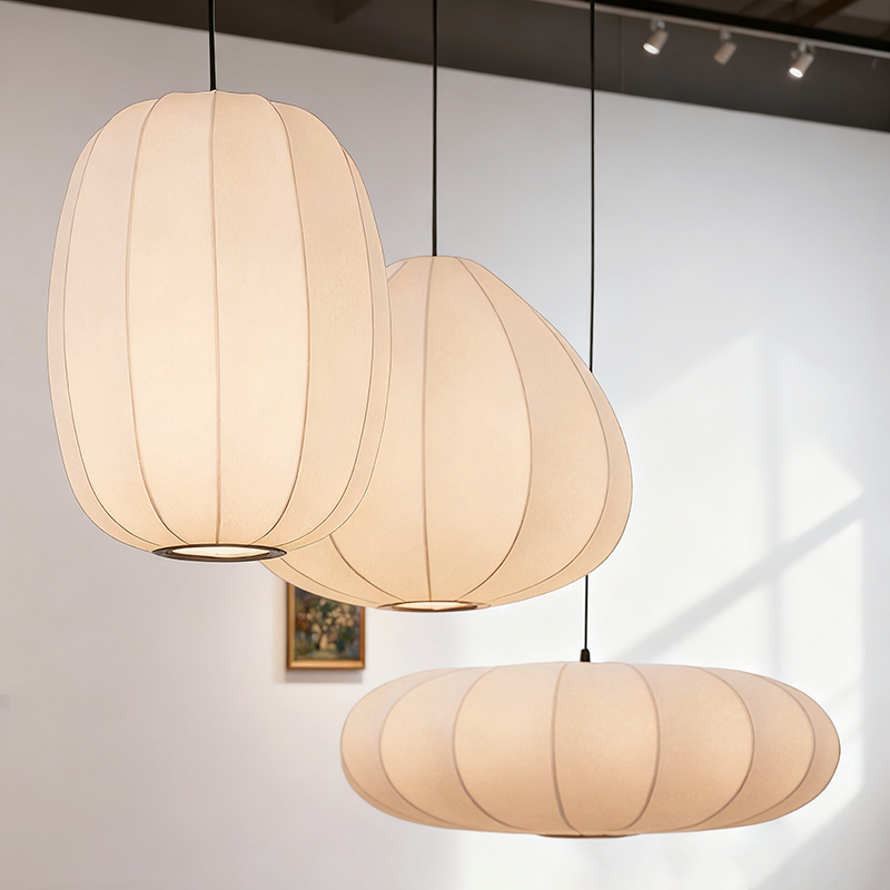 Hanging Moon Lamp - Japanese Wabi Sabi E27 Pendant Light