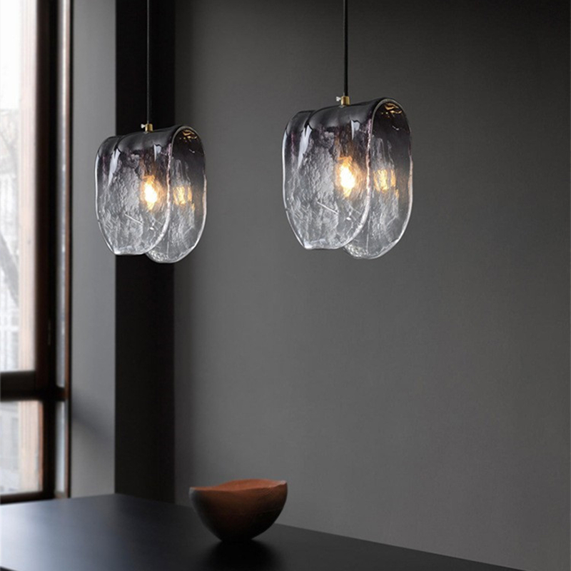 Hanging Moon Lamp - Modern Gradient Glass Hanging Light Indoor