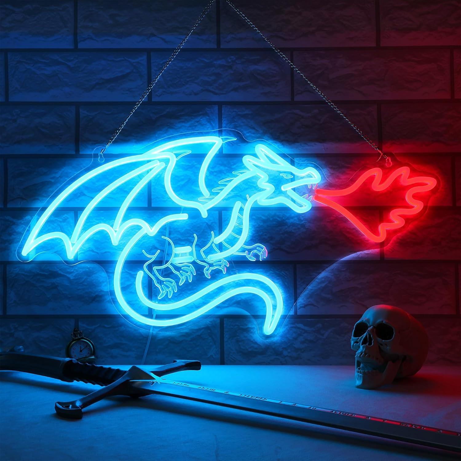 Home Decor Wall Art - Dragon Neon Sign LED Dimmable Neon