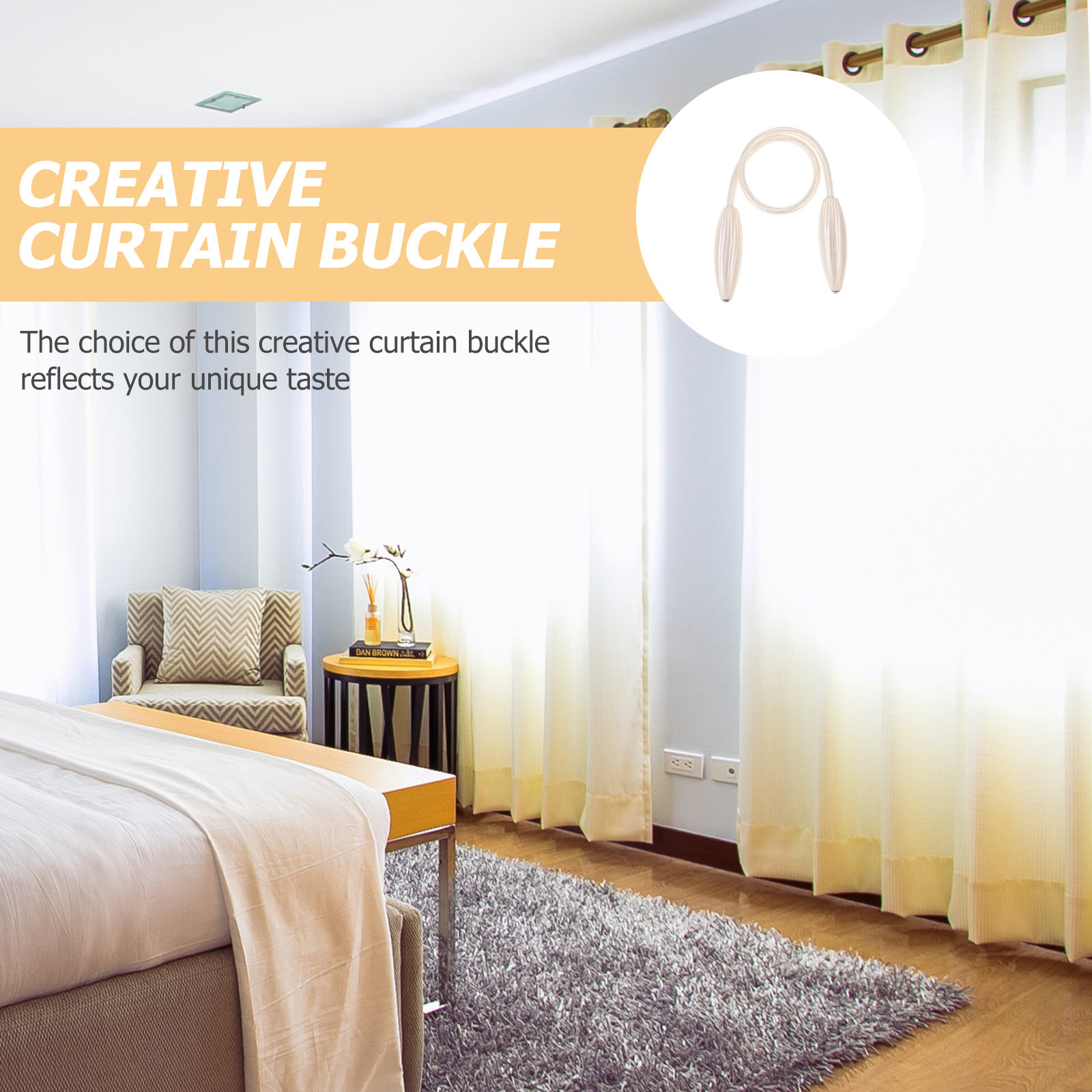 Home Decor Shop - 2Pcs Flexible Simple Curtain Buckle Chic