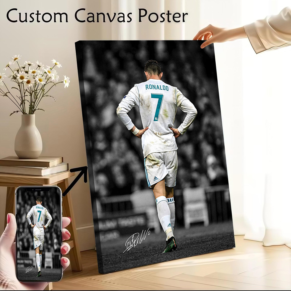 Home Decor Interior - Cristiano Ronaldo Printed Canvas Poster Custom