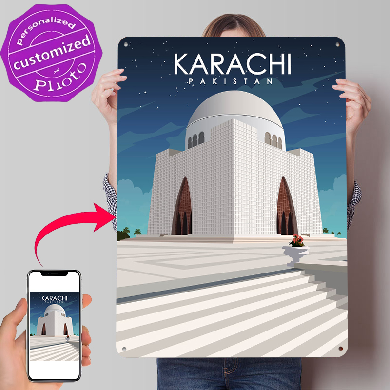 Karachi Pakistan Metal Poster  – Home Decor Karachi Bewertung und Preis