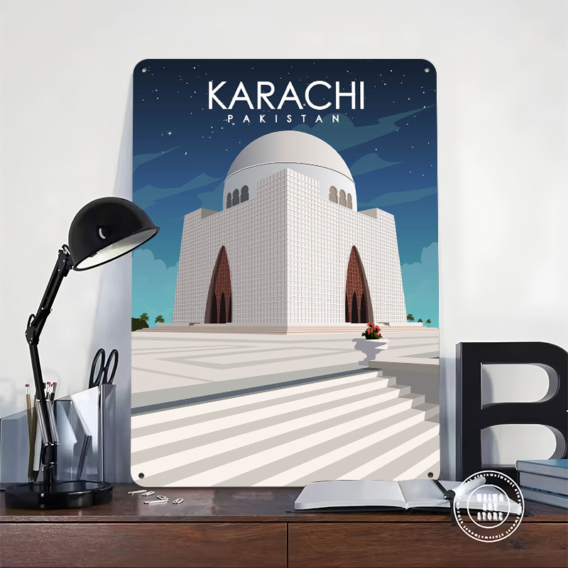 Karachi Pakistan Metal Poster  – Home Decor Karachi Bewertung und Preis