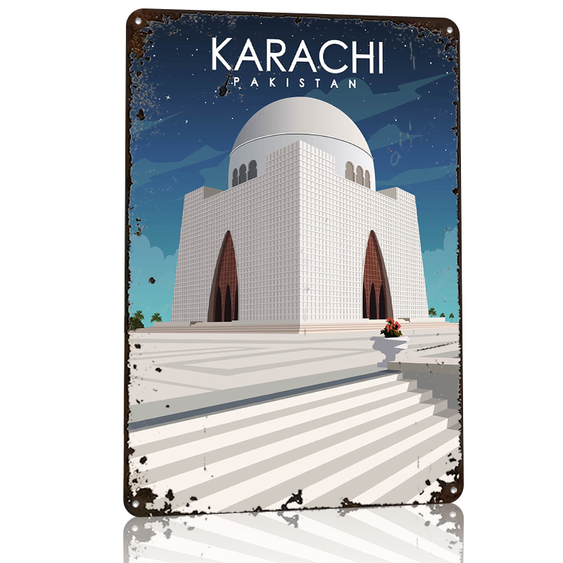 Karachi Pakistan Metal Poster  – Home Decor Karachi Bewertung und Preis