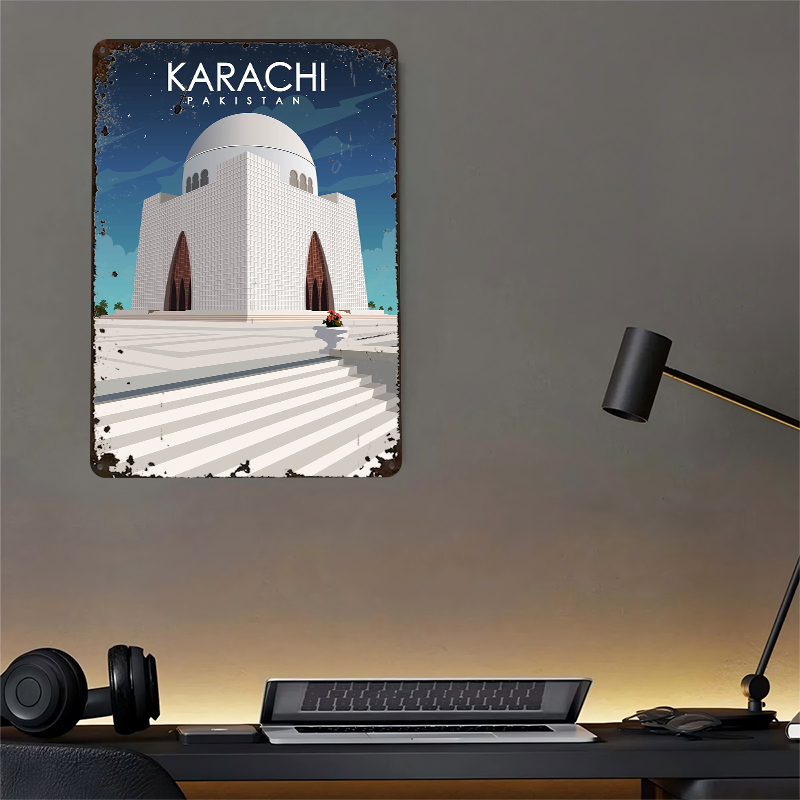 Karachi Pakistan Metal Poster  – Home Decor Karachi Bewertung und Preis