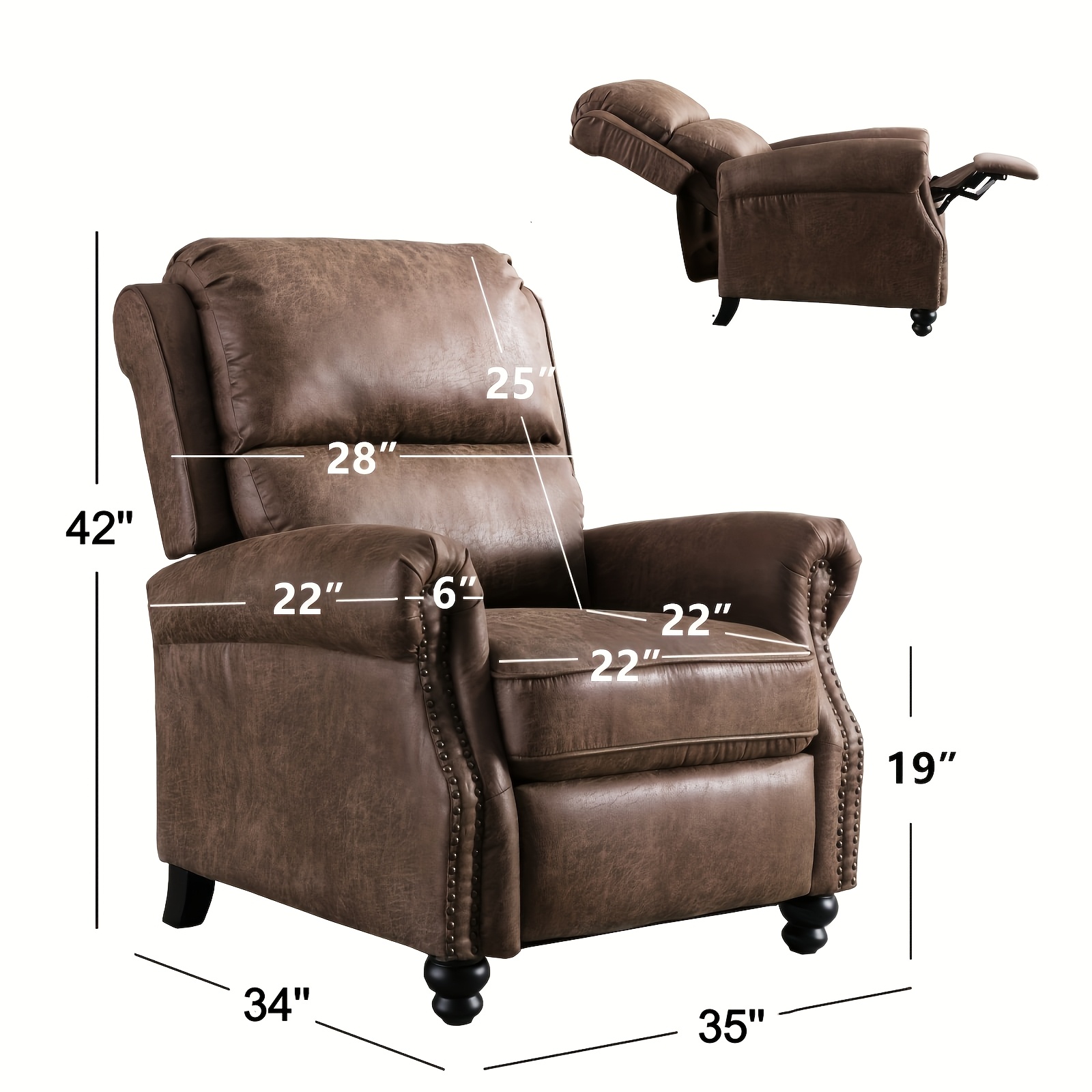 Pushback Recliner Chair Faux L – Home Decor Vietnam Bewertung und Preis
