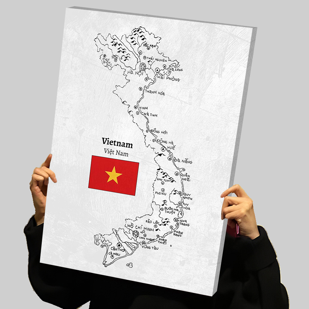 Handdrawn Vietnam Map Prints P – Home Decor Vietnam Bewertung und Preis