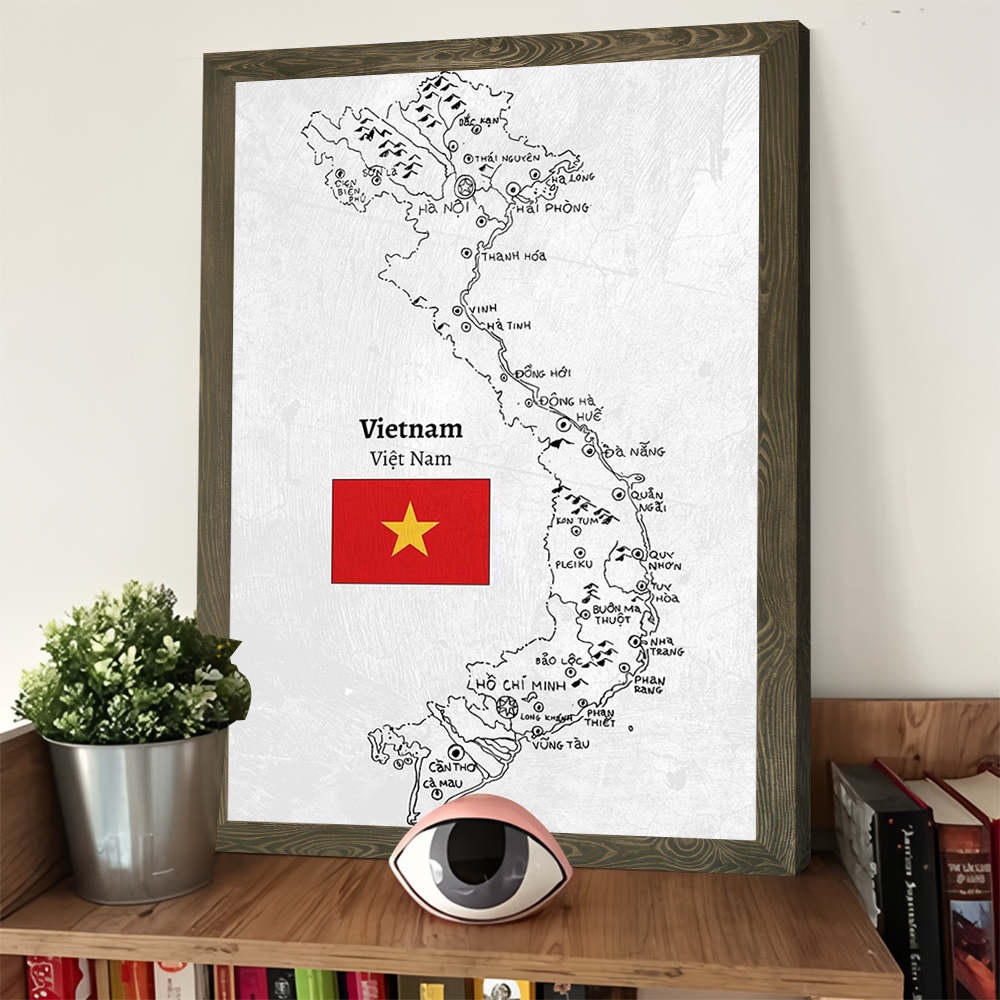 Handdrawn Vietnam Map Prints P – Home Decor Vietnam Bewertung und Preis