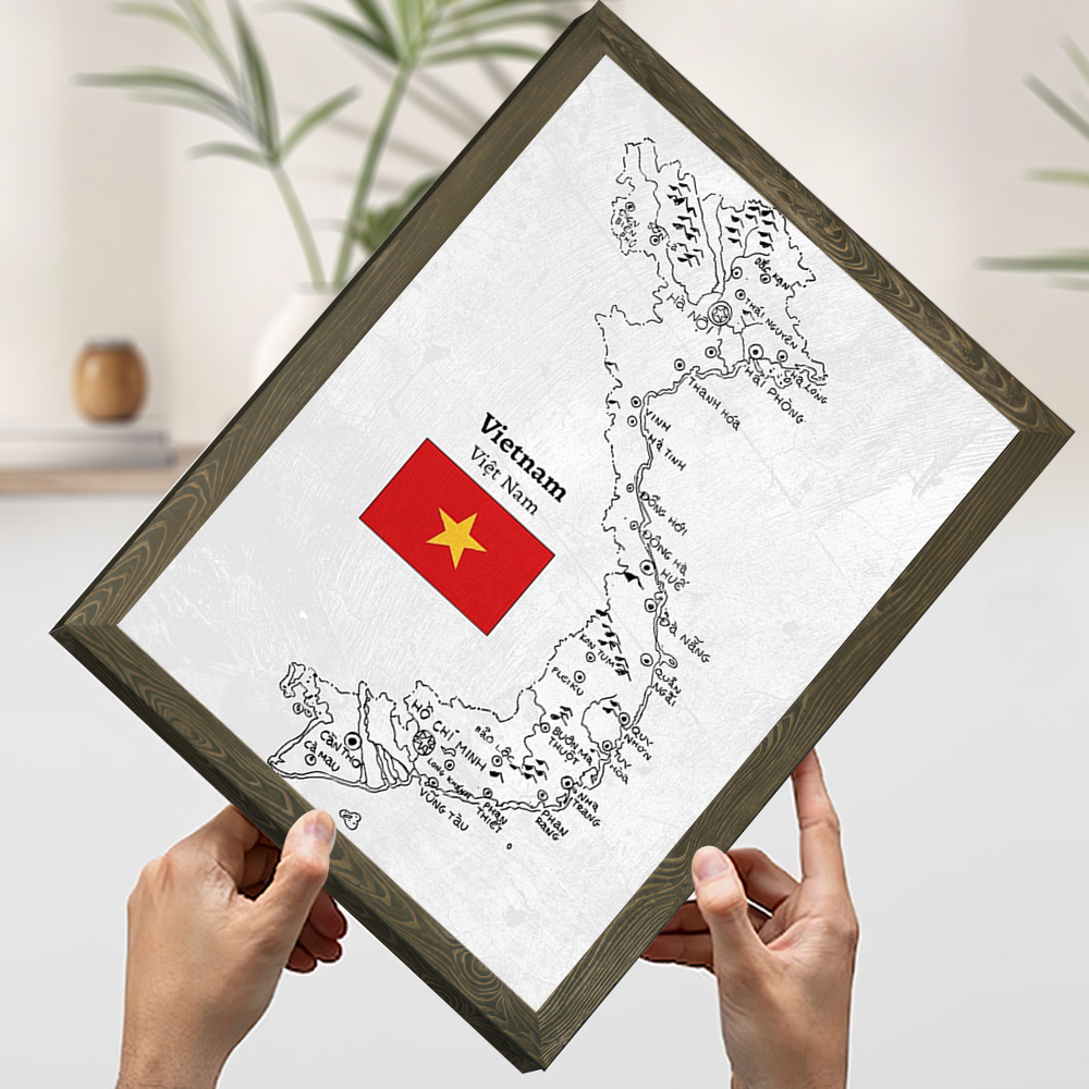 Handdrawn Vietnam Map Prints P – Home Decor Vietnam Bewertung und Preis