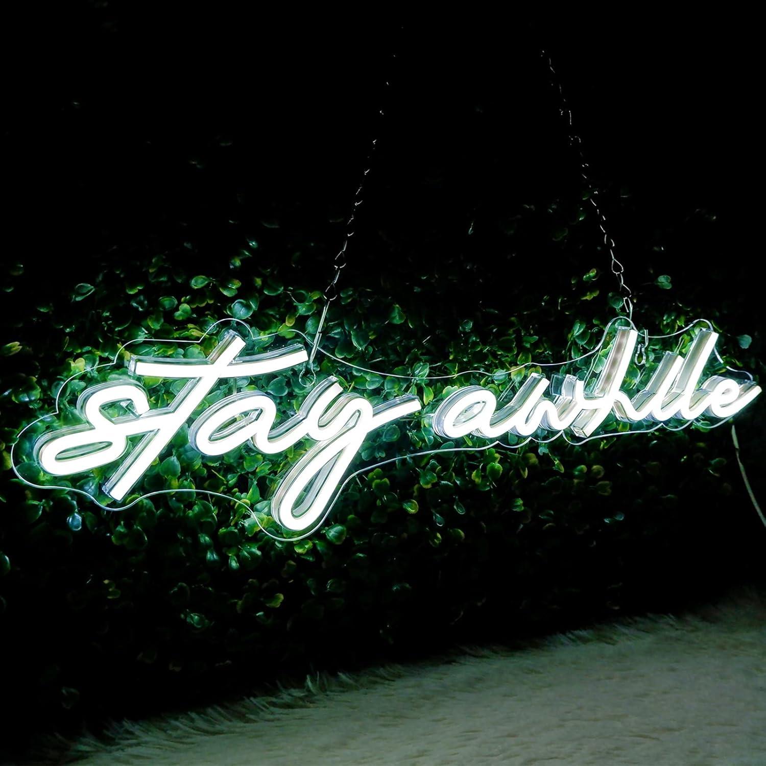 Stay Awhile Neon Signs USB Dim – Home Decor Wall Art Bewertung und Preis