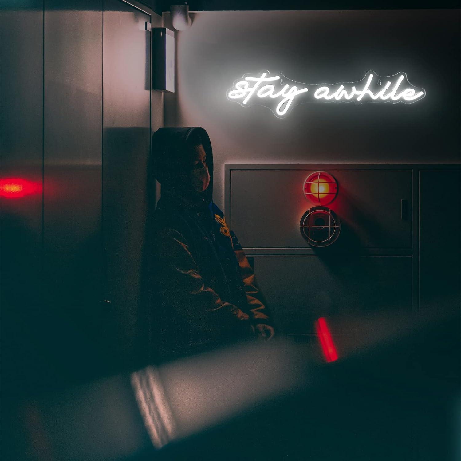 Stay Awhile Neon Signs USB Dim – Home Decor Wall Art Bewertung und Preis