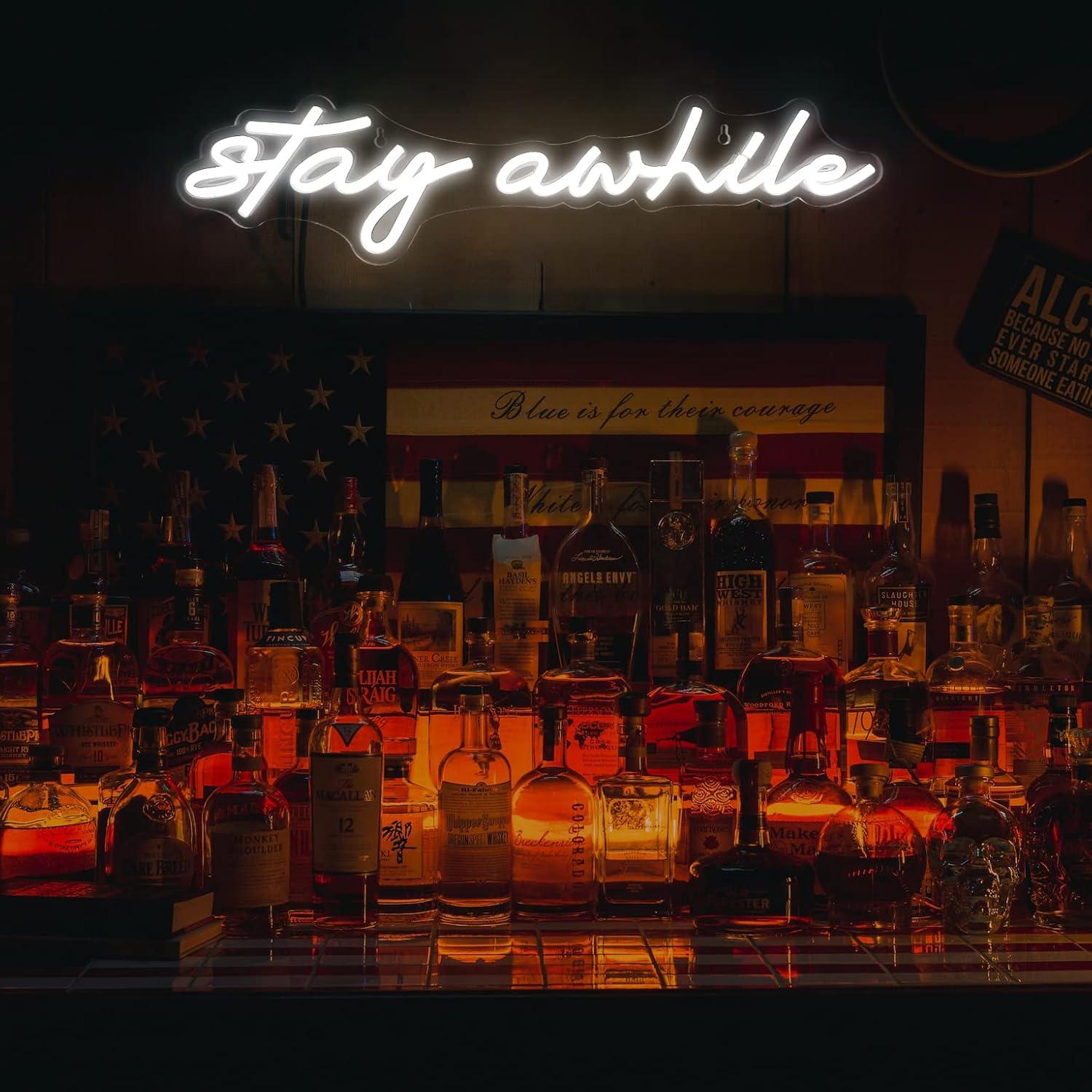 Stay Awhile Neon Signs USB Dim – Home Decor Wall Art Bewertung und Preis