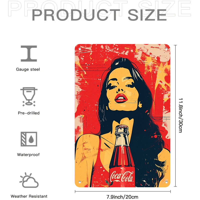 1PC 2D flat vintage Coca Cola  – Home Decor Shop Bewertung und Preis
