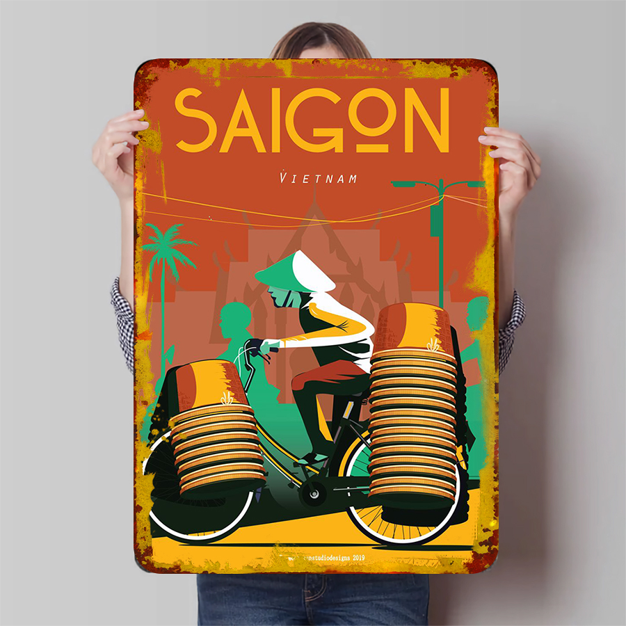 Saigon Vietnam Bicycle Vendor  – Home Decor Vietnam Bewertung und Preis