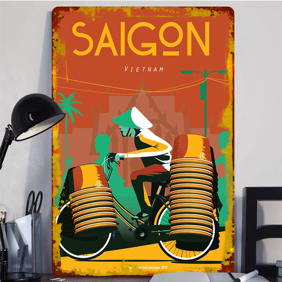 Saigon Vietnam Bicycle Vendor  – Home Decor Vietnam Bewertung und Preis