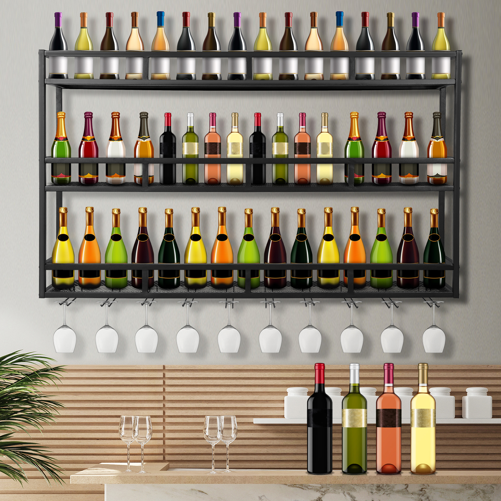 Bar Liquor Bottle Display Shel – Floating Shelves Bewertung und Preis