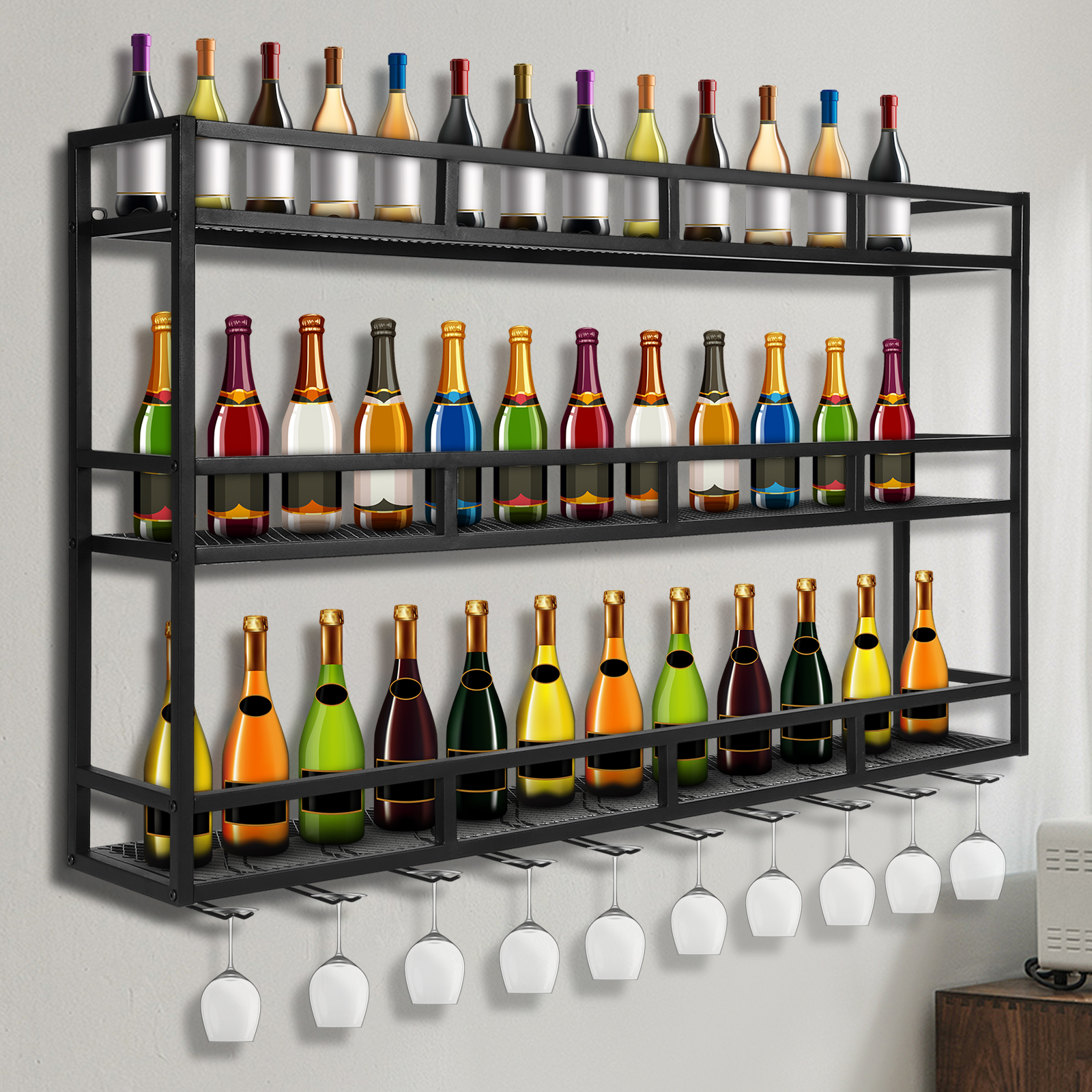 Bar Liquor Bottle Display Shel – Floating Shelves Bewertung und Preis