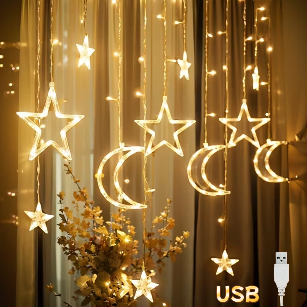 USB-Powered LED Star Moon Curt – Hanging Moon Lamp Bewertung und Preis