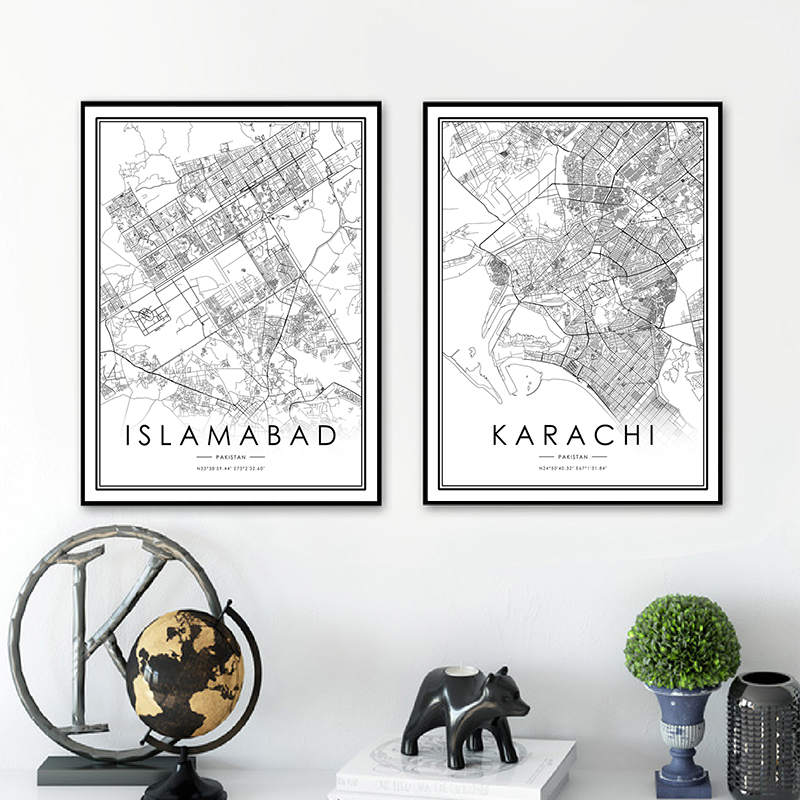KARACHI City Map Poster ISLAMA – Home Decor Karachi Bewertung und Preis