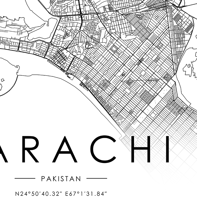 KARACHI City Map Poster ISLAMA – Home Decor Karachi Bewertung und Preis
