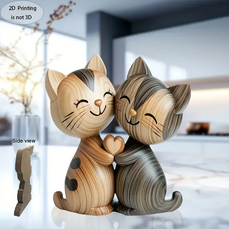 Wooden Kitten Couple Sculpture – Home Decor Enthusiast Bewertung und Preis