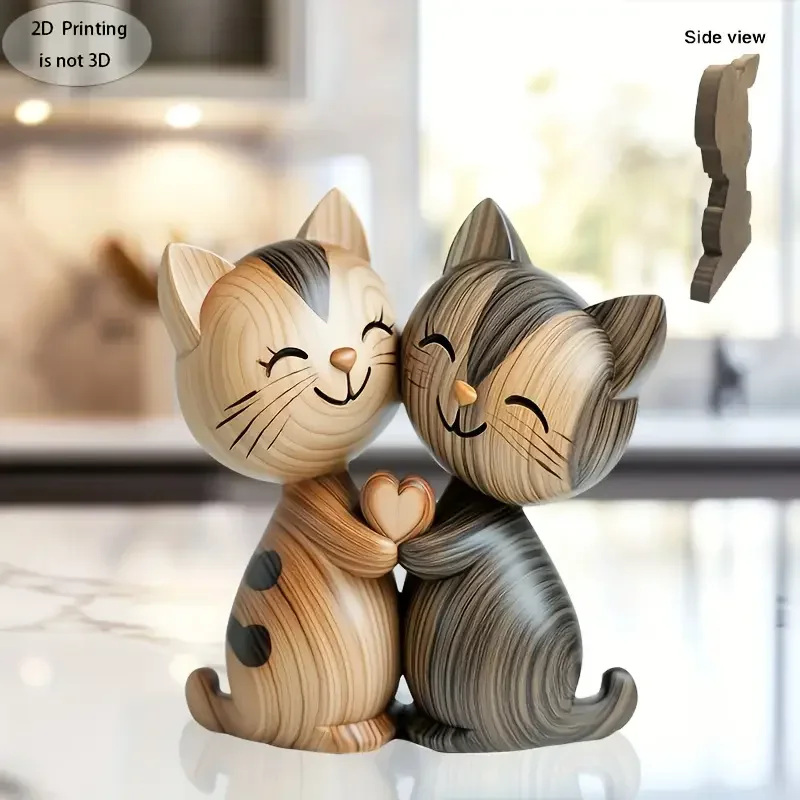 Wooden Kitten Couple Sculpture – Home Decor Enthusiast Bewertung und Preis