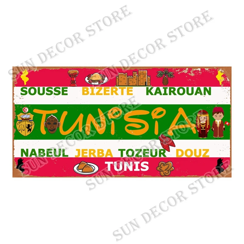Qatar Tunisia Brazil Cuba Tin  – Home Decor Qatar Bewertung und Preis