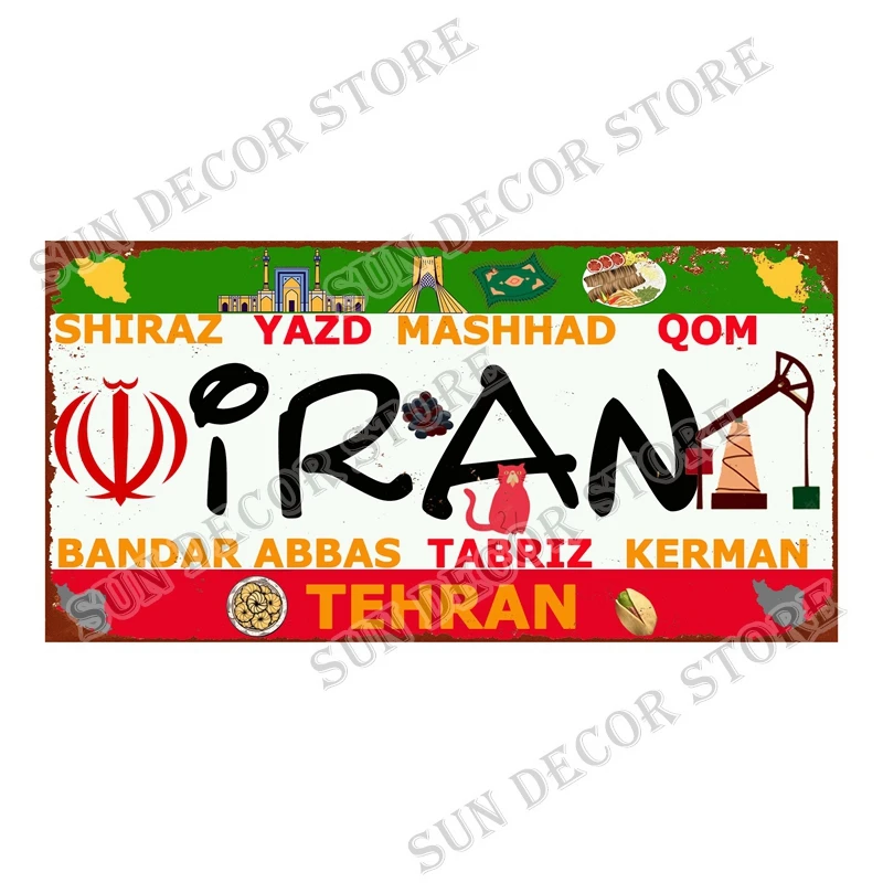 Qatar Tunisia Brazil Cuba Tin  – Home Decor Qatar Bewertung und Preis