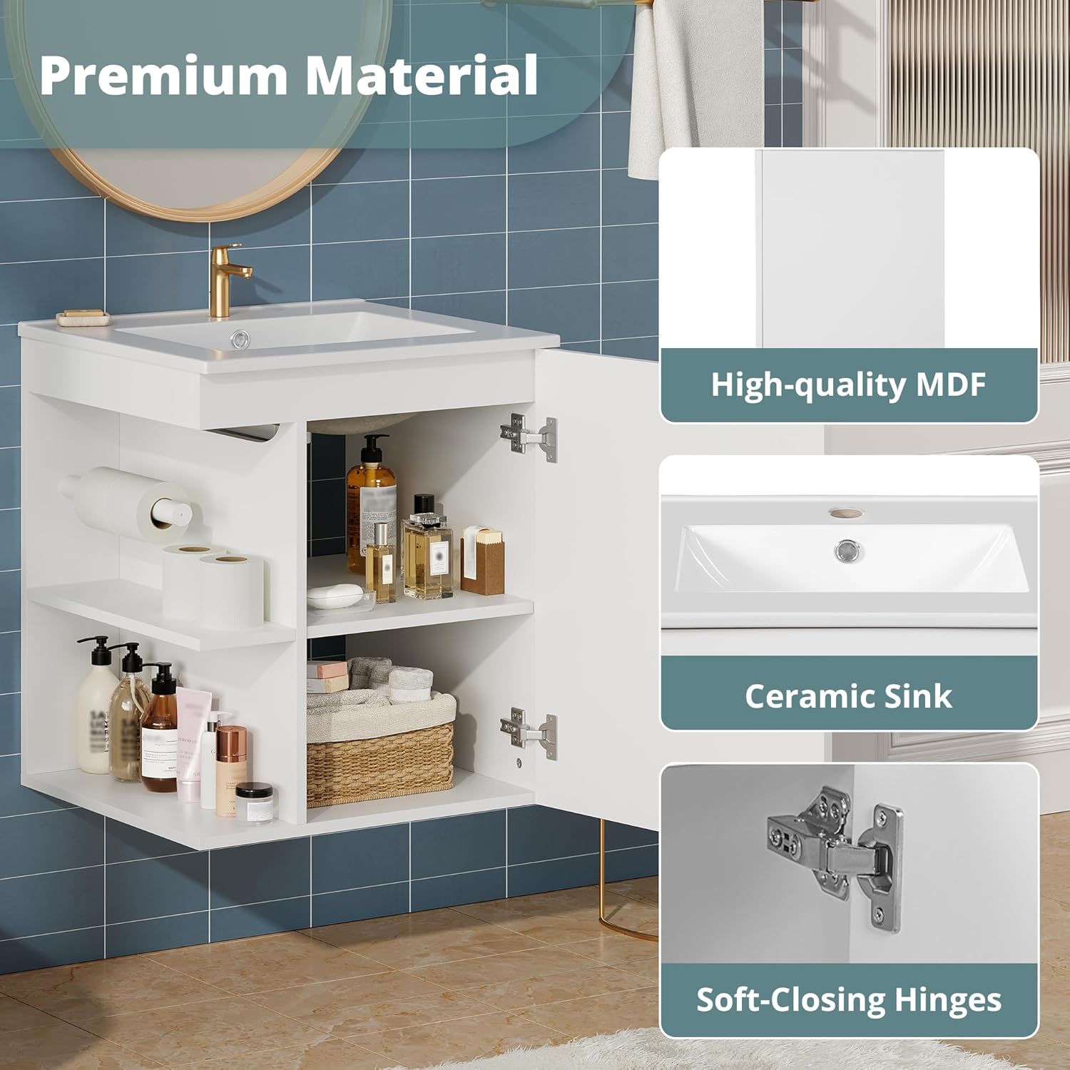 20in Wall Mounted Bathroom Van – Floating Shelves Bewertung und Preis
