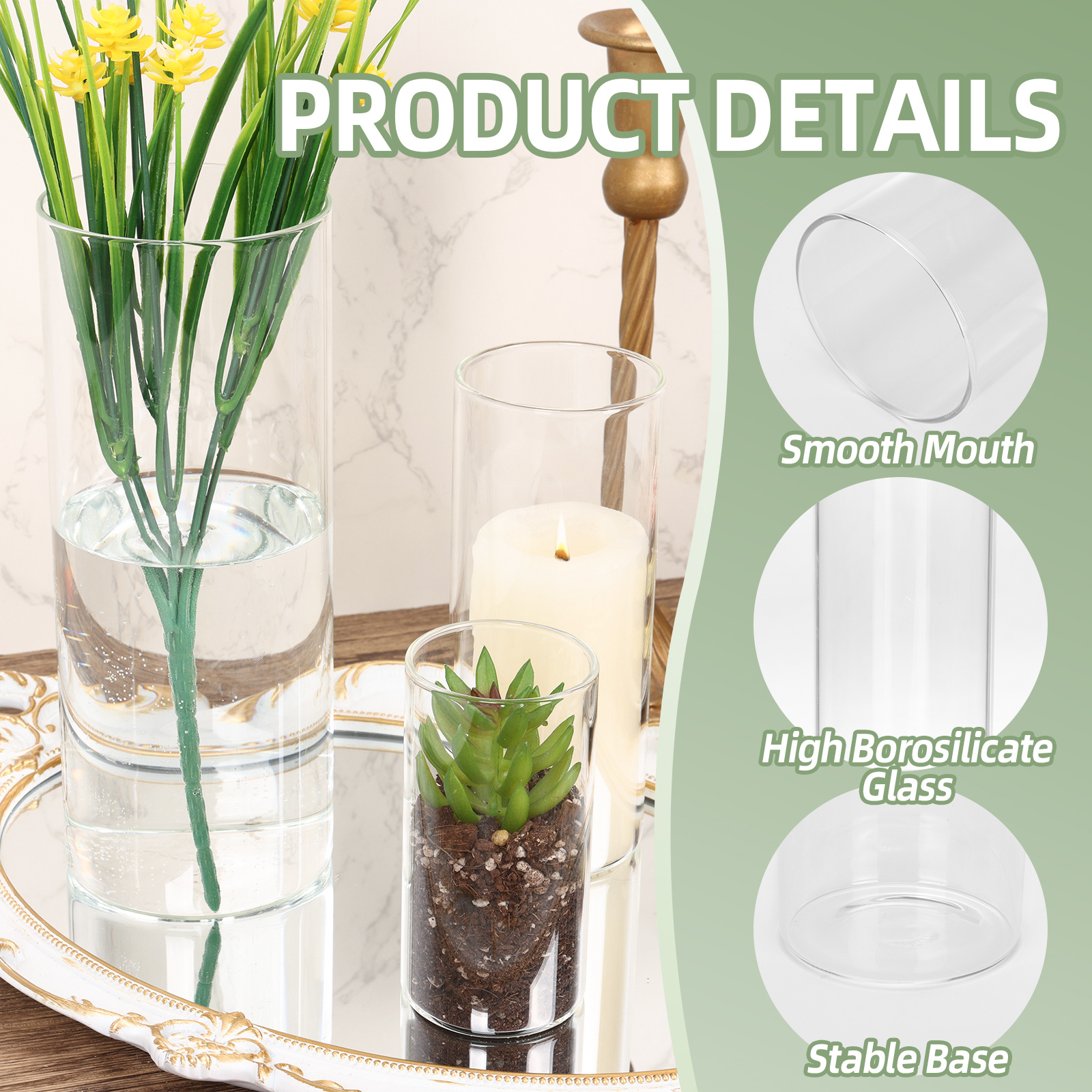 WHONLINE 35pcs Clear Glass Cyl – Floating Shelves Bewertung und Preis