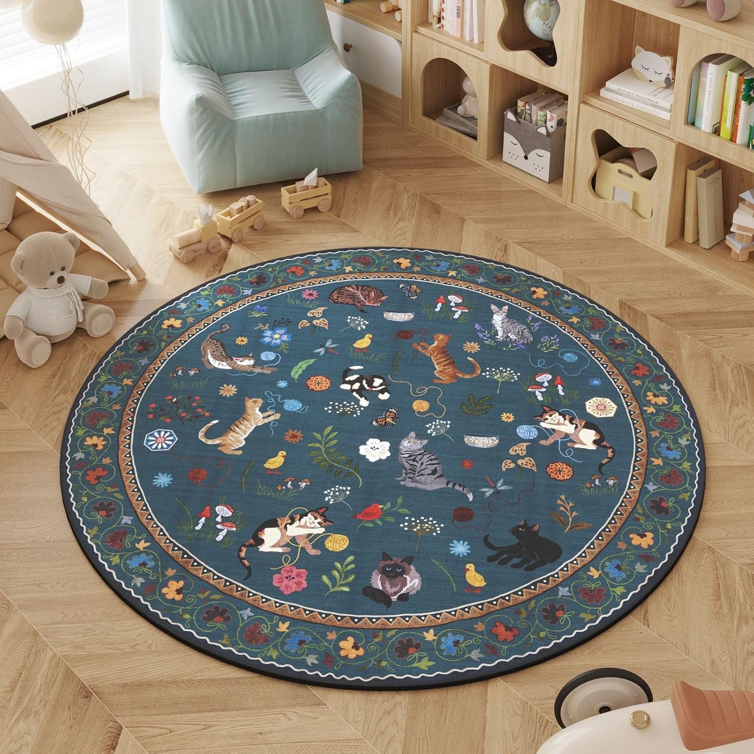 Boho Cute Cats Playing Round A – Home Decor Retailers Bewertung und Preis