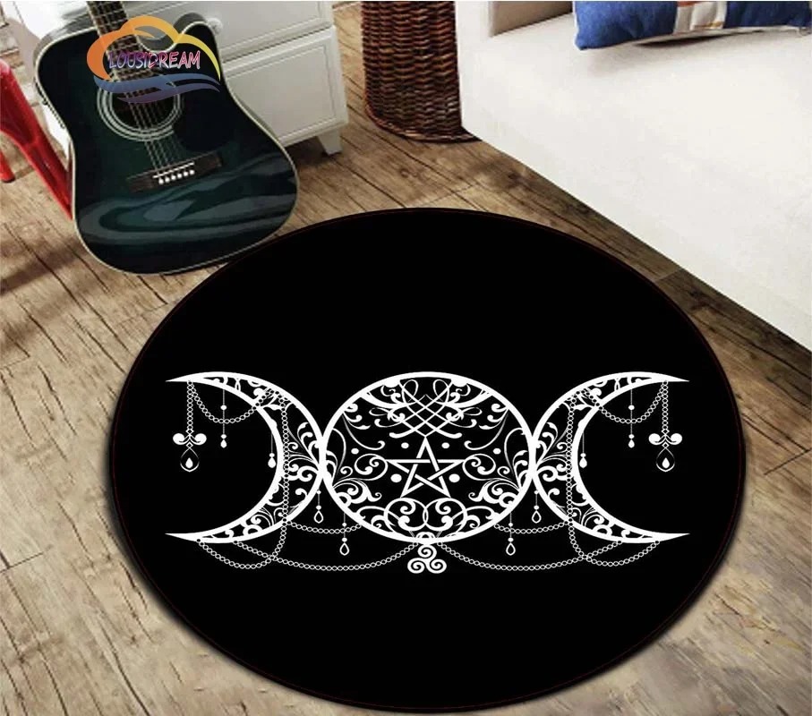 Round Black White Pentagram Ma – Home Decor Retailers Bewertung und Preis