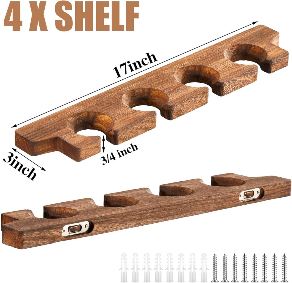 4 Pcs Wall Mounted Wood Stemwa – Floating Shelves Bewertung und Preis