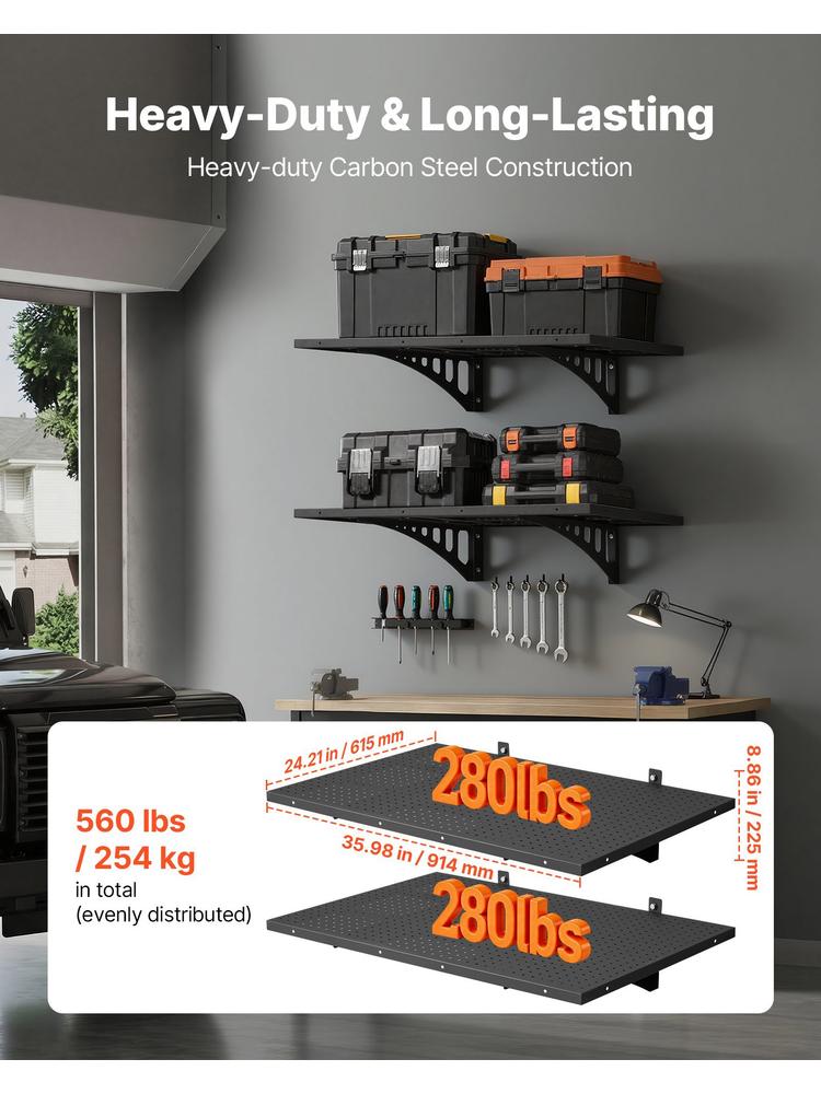 2-Tier Heavy Duty Wall Garage  – Floating Shelves Bewertung und Preis