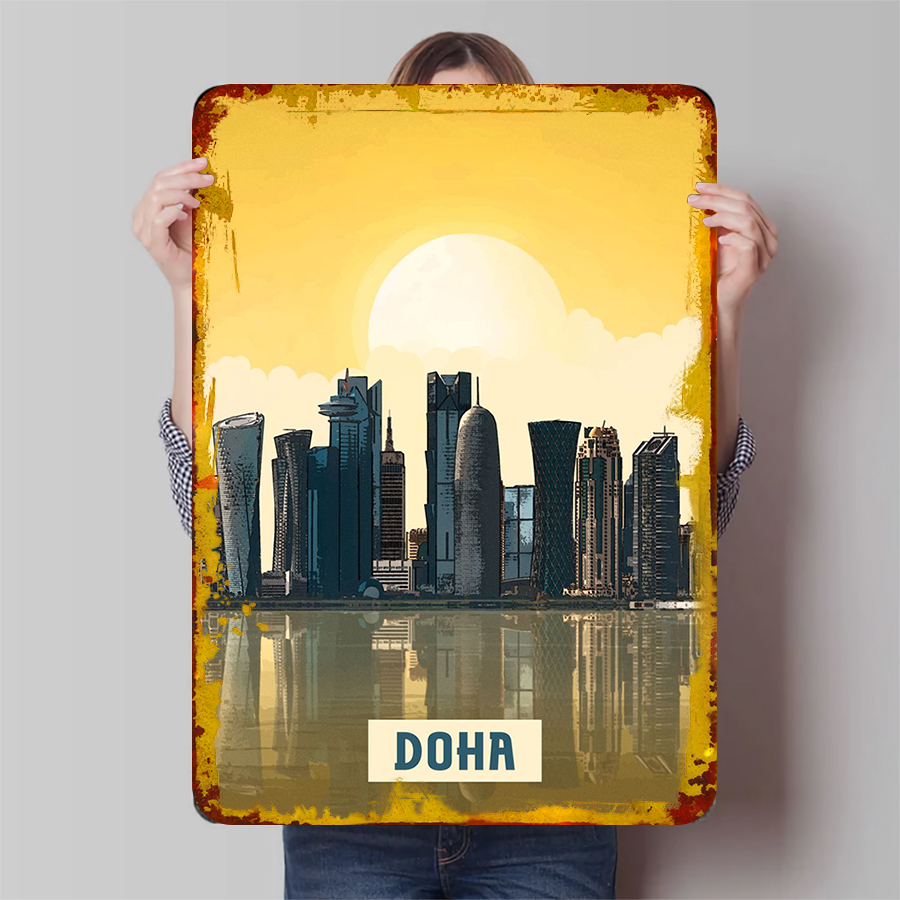 Doha Skyline Metal Wall Art Qa – Home Decor Qatar Bewertung und Preis