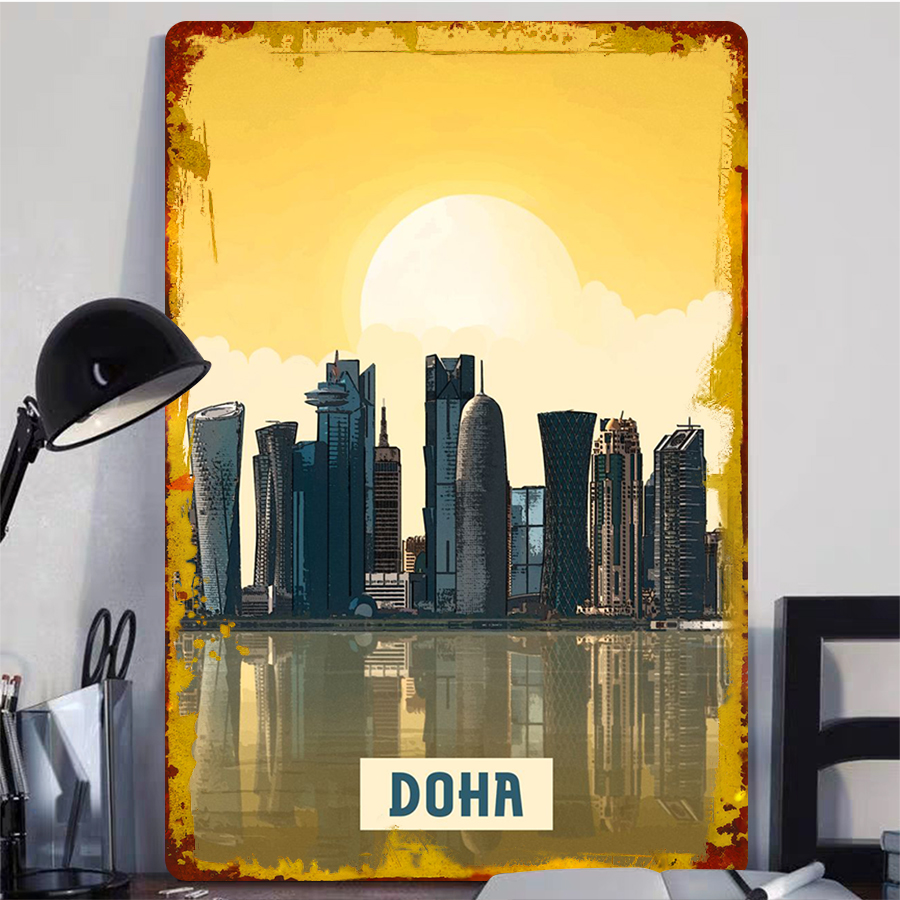 Doha Skyline Metal Wall Art Qa – Home Decor Qatar Bewertung und Preis